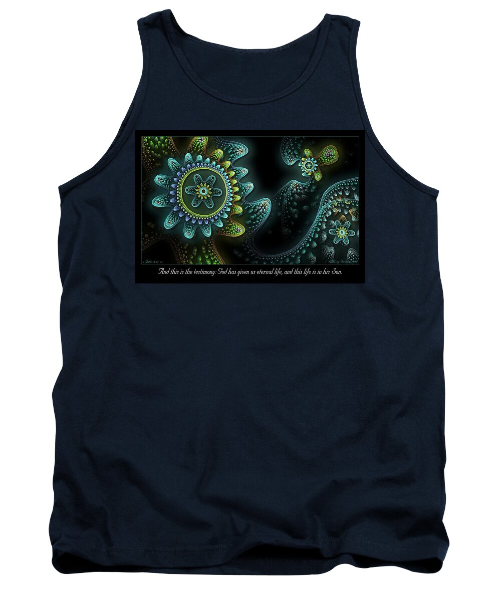 Fractal Tank Top featuring the digital art Testimony by Missy Gainer