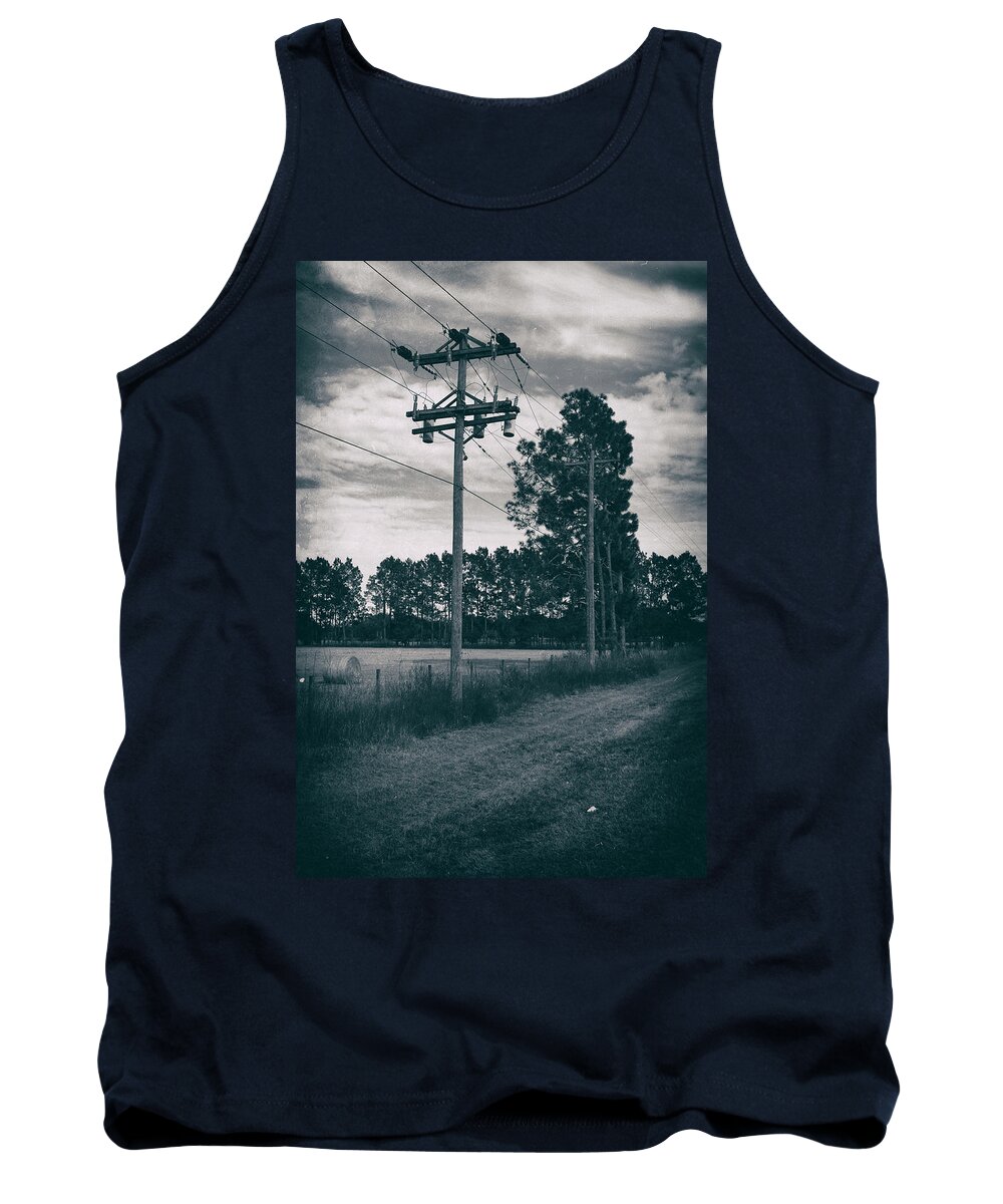 Nature Tank Top featuring the photograph The Power Lines by Howard Salmon