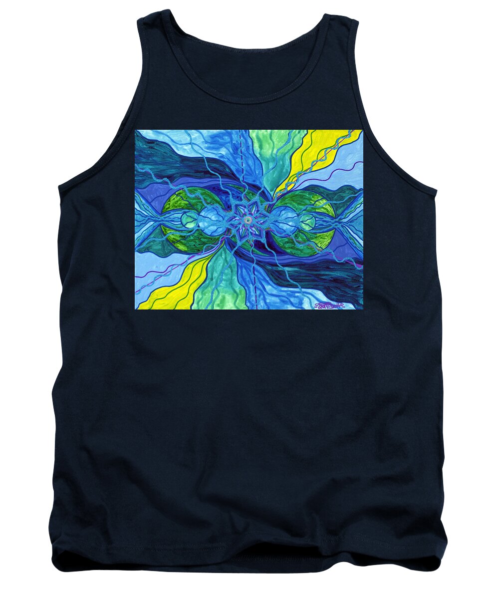 Tranquility Tank Top featuring the painting Tranquility by Teal Eye Print Store