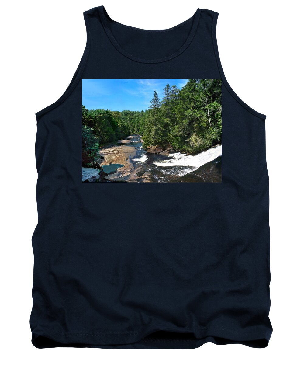 Triple Falls North Carolina Tank Top featuring the photograph Triple Falls North Carolina by Steve Karol