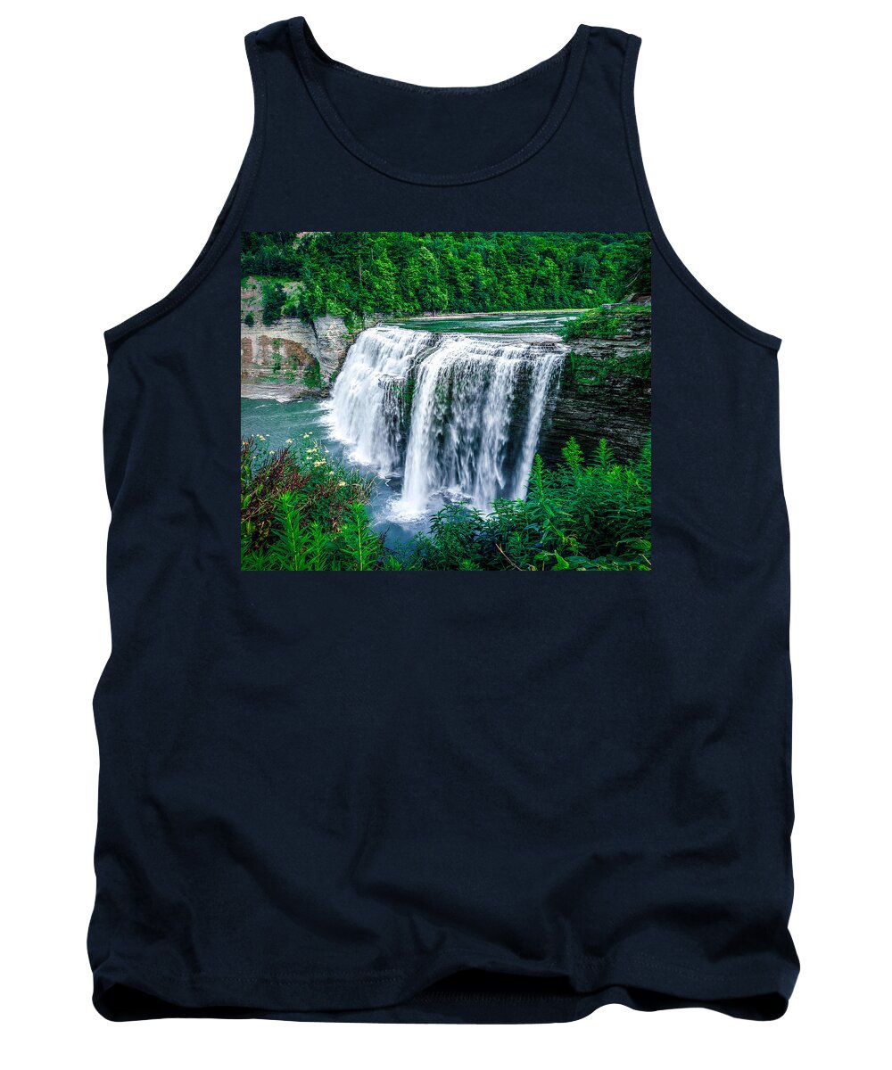 Middle Falls Tank Top featuring the photograph View of Middle Falls by Rick Bartrand