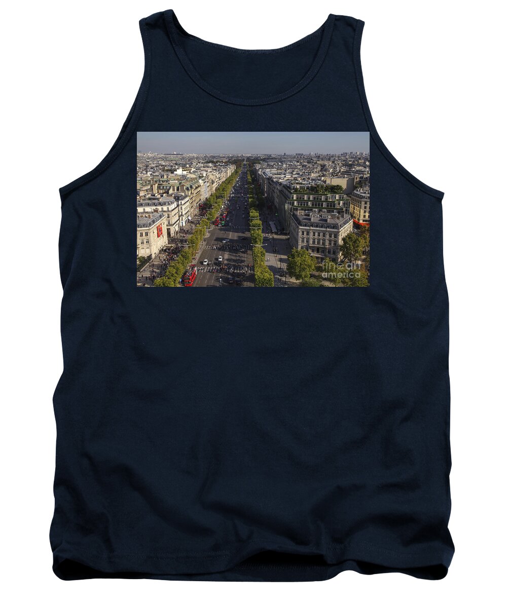 Arc Tank Top featuring the photograph View on the Champs Elysees by Patricia Hofmeester