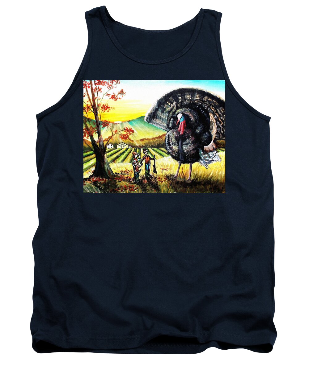 Thanksgiving Tank Top featuring the painting Whats for Dinner? by Shana Rowe Jackson