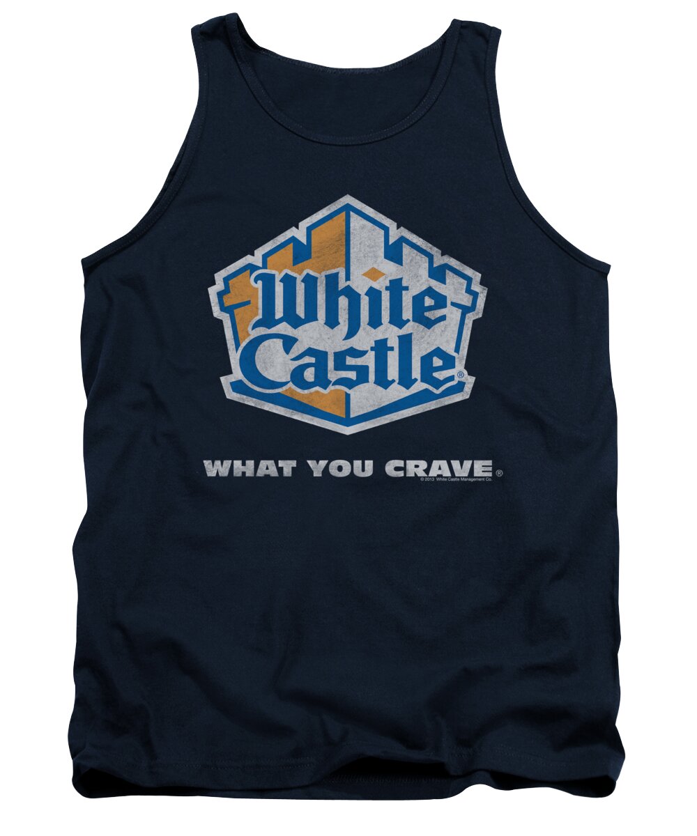 White Castle Tank Top featuring the digital art White Castle - Distressed Logo by Brand A