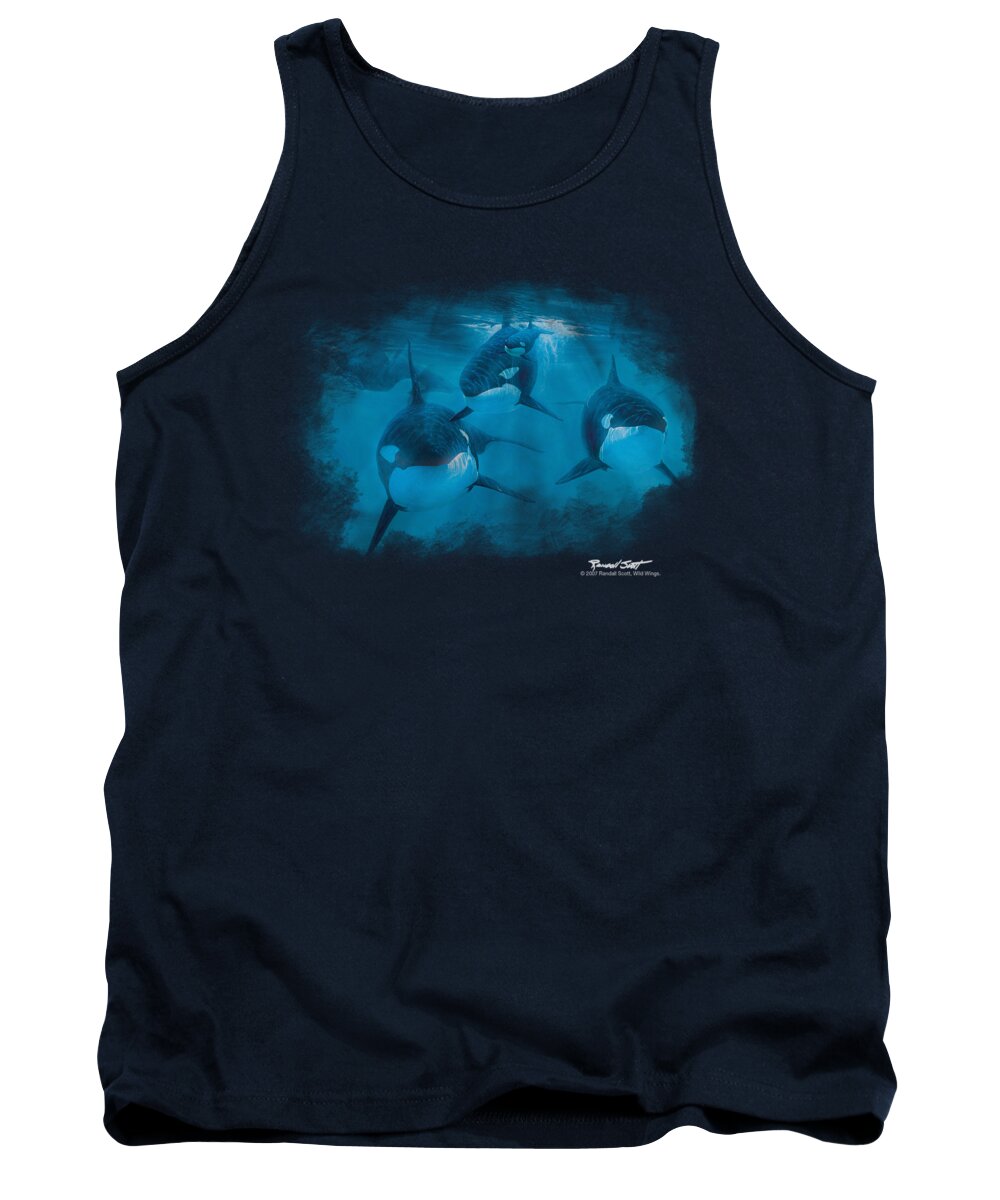 Wildlife Tank Top featuring the digital art Wildlife - Pod Of Orcas by Brand A