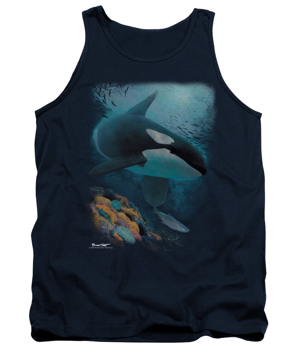 Wildlife Tank Top featuring the digital art Wildlife - Salmon Hunter Orca by Brand A