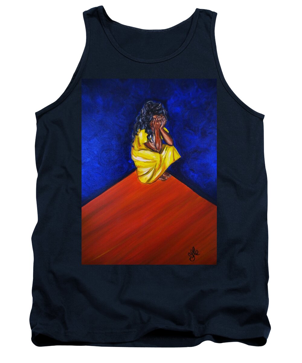 Fears Tank Top featuring the painting Abandono by Yesi Casanova