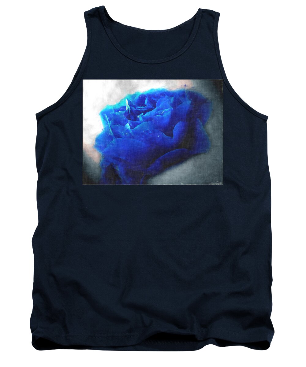  Tank Top featuring the digital art Blue Rose by Debbie Portwood