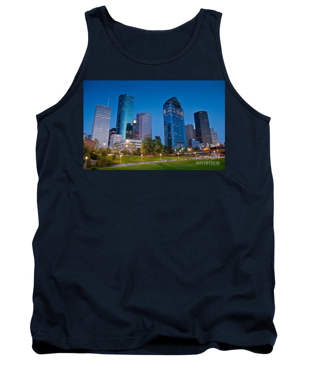 Downtown Tank Top featuring the photograph Downtown Houston by Olivier Steiner