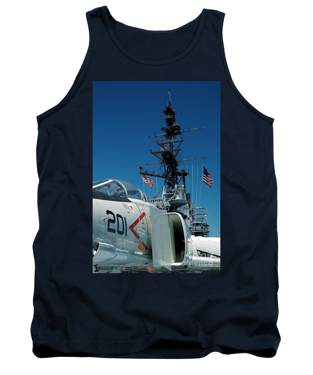 F4 Tank Top featuring the photograph F4-Phantom on the deck by Micah May