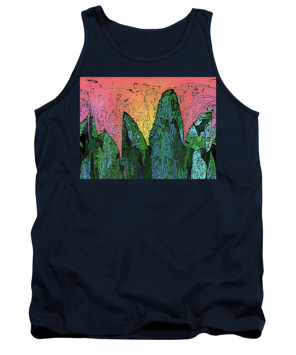 Forest Tank Top featuring the digital art Forests Edge by Tim Allen