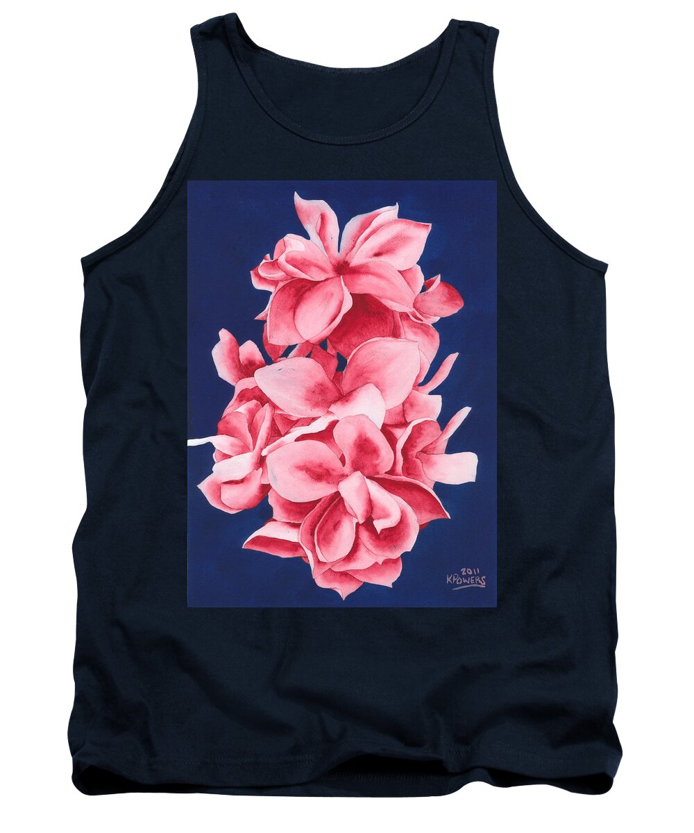 Floral Tank Top featuring the painting Madder Lake Flowers by Ken Powers