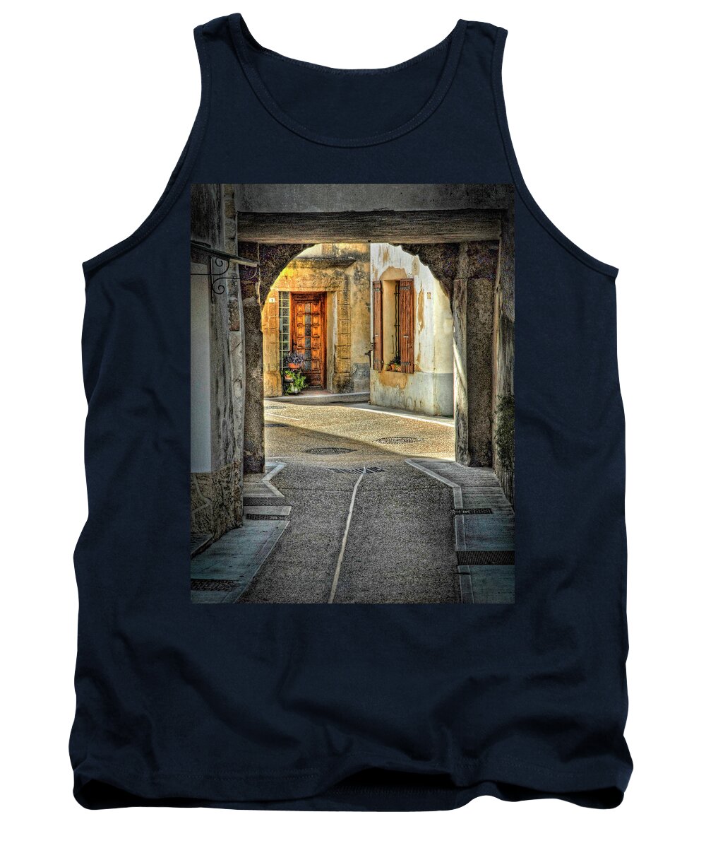 Provence Tank Top featuring the photograph Passageway and Arch in Provence by Dave Mills