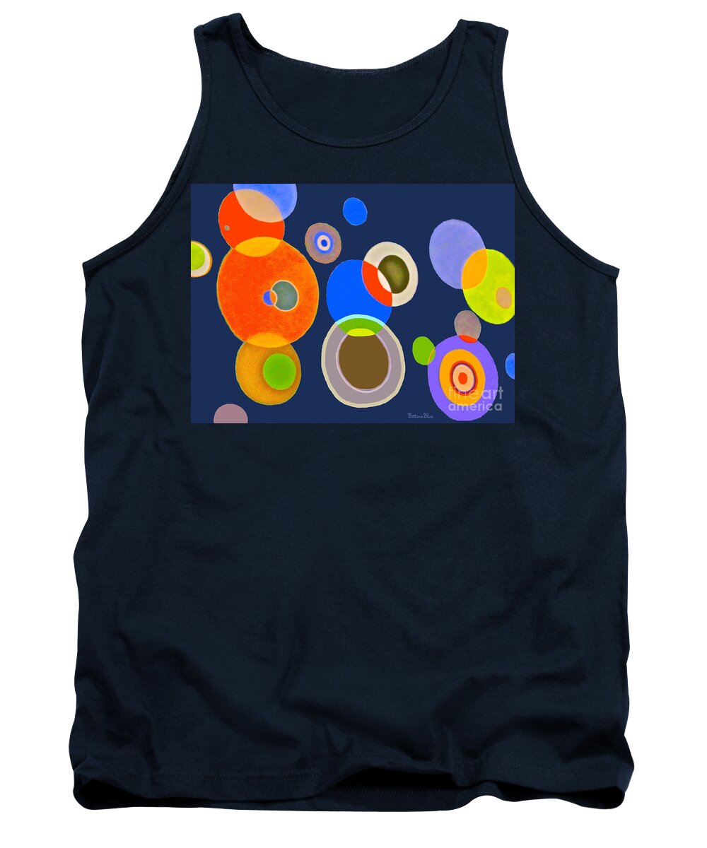 Circles Tank Top featuring the mixed media Somewhere Out There by Beth Saffer