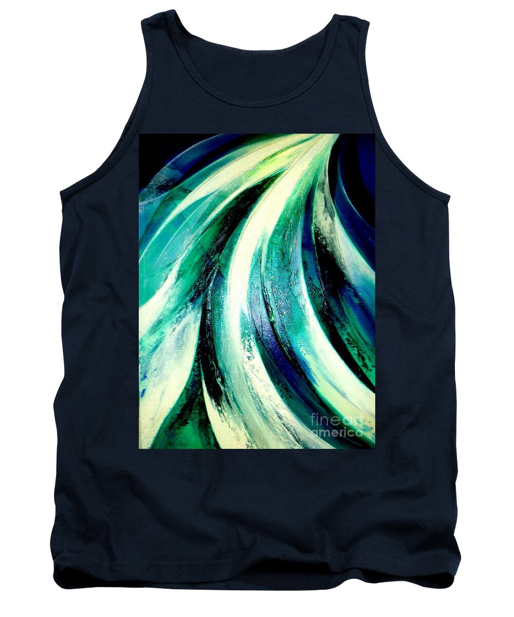 Waterfall.light.mountain Tank Top featuring the painting Sunshine in waterfall by Kumiko Mayer