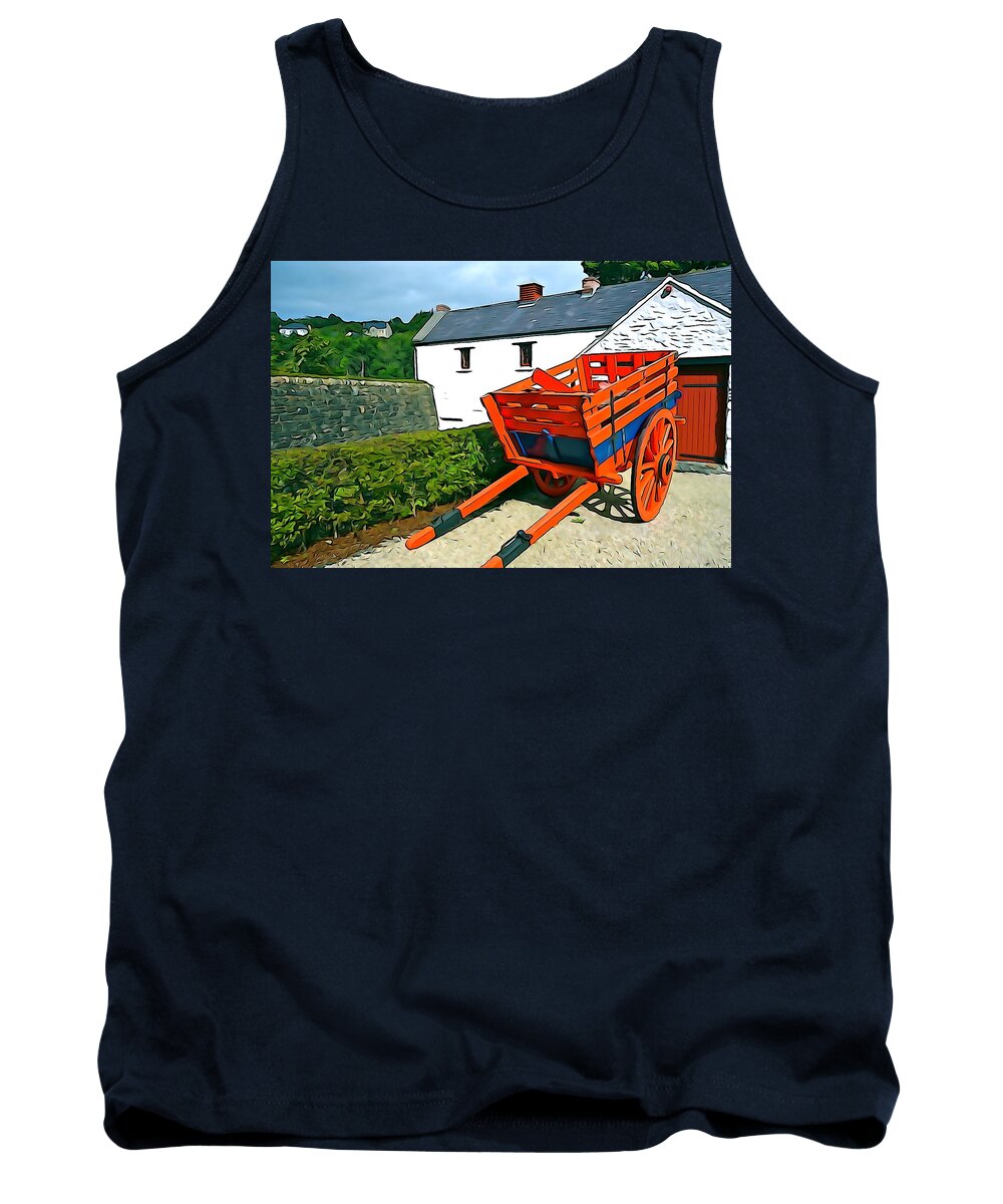 Orange Tank Top featuring the photograph The Cart by Norma Brock