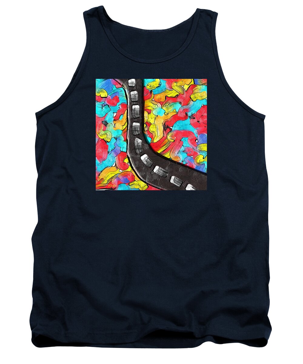 Highway Tank Top featuring the digital art The Color Highway by Alec Drake