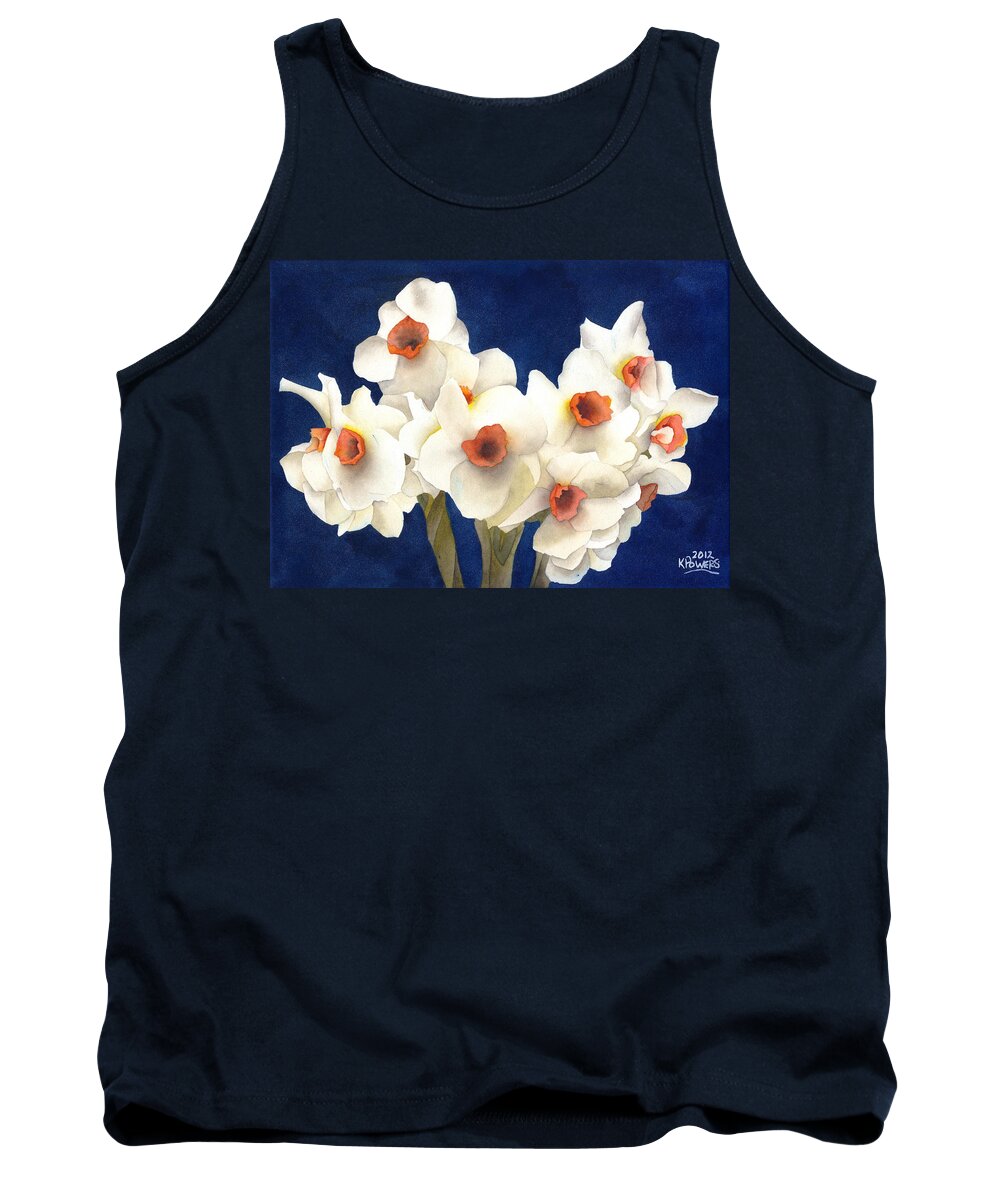 White Tank Top featuring the painting White Bouquet by Ken Powers