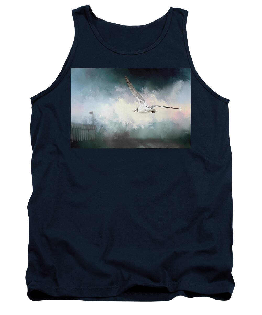 Flight Tank Top featuring the photograph Seagull in Flight #1 by Sennie Pierson