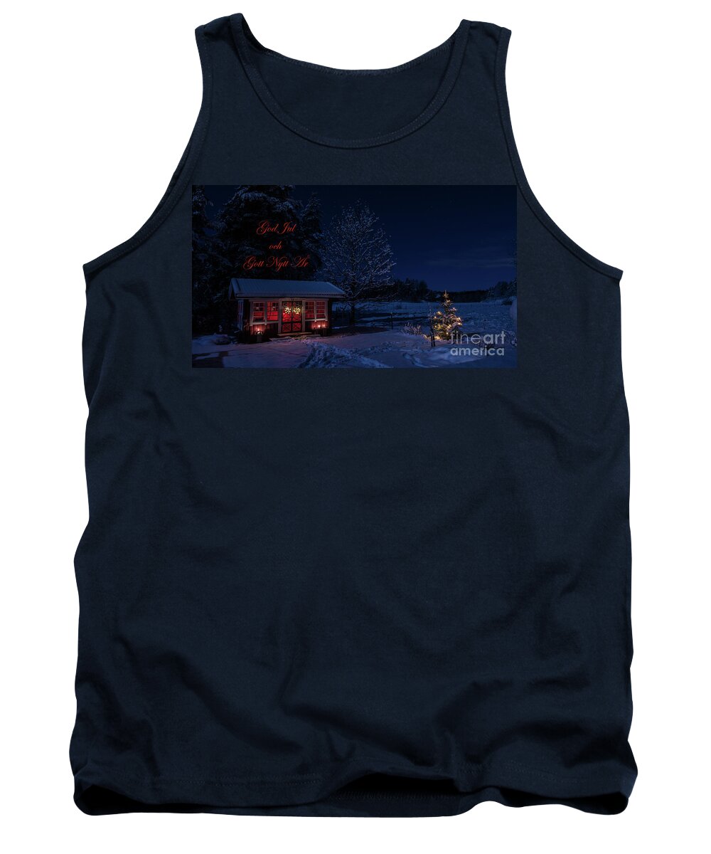 Christmas Tank Top featuring the photograph Winter night greetings in Swedish by Torbjorn Swenelius