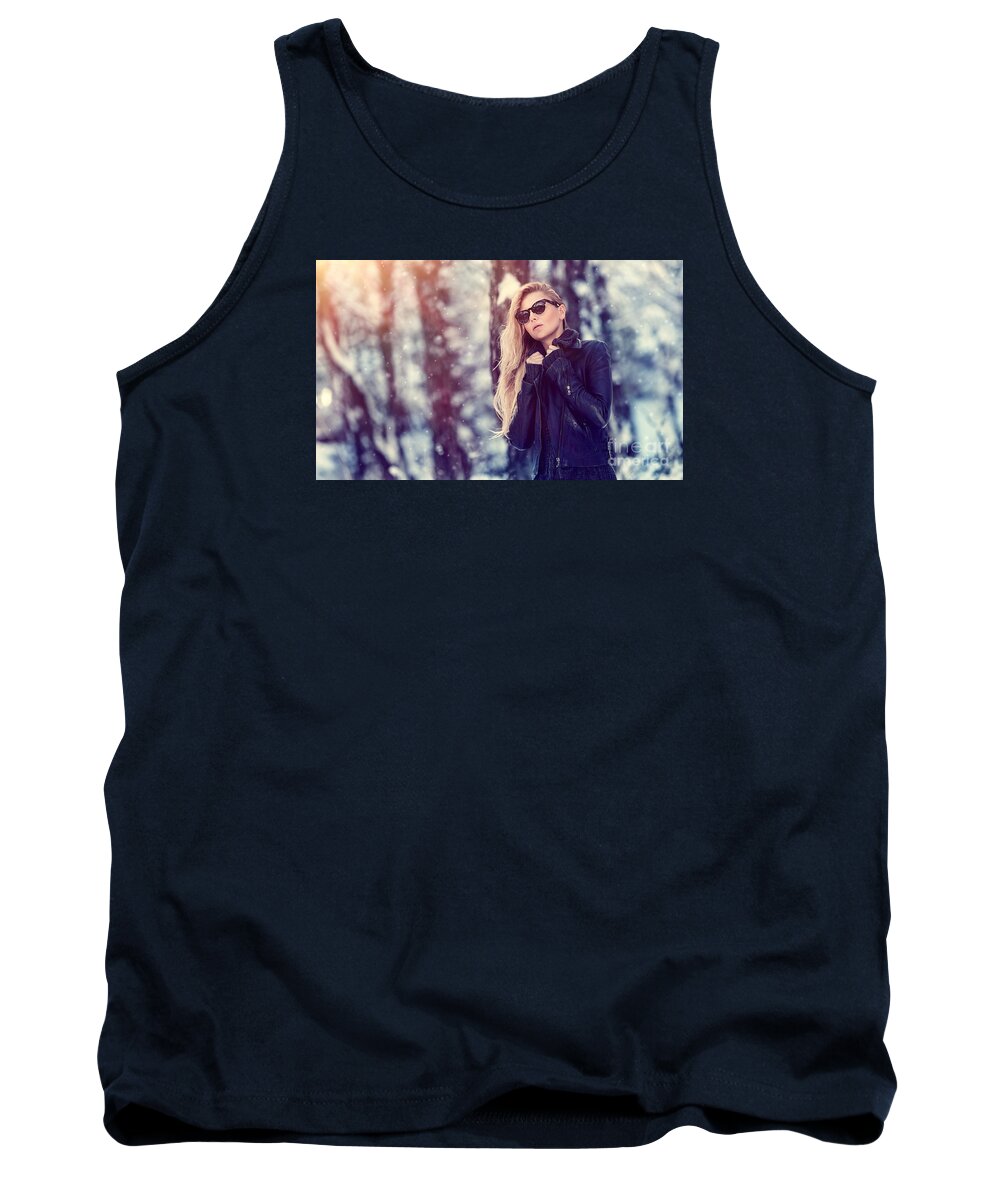Adult Tank Top featuring the photograph Fashion woman portrait #10 by Anna Om
