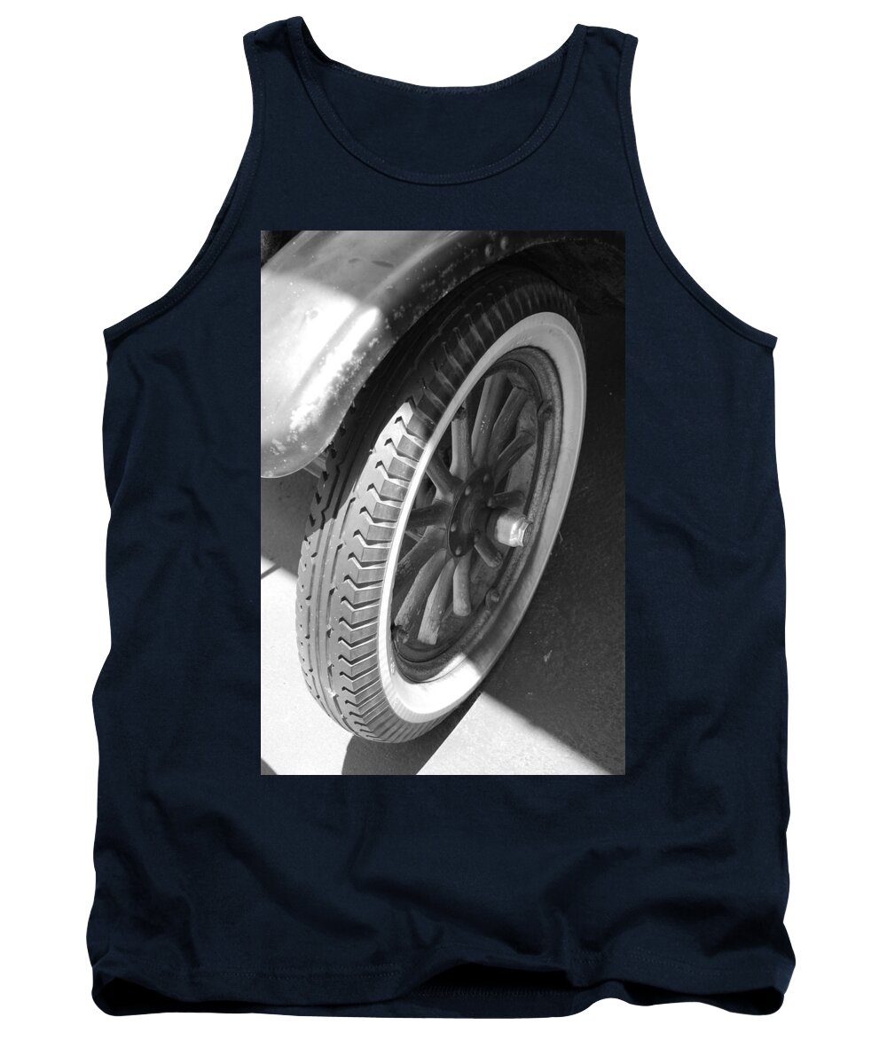 Black And White Tank Top featuring the photograph 1926 Model T Ford #13 by Rob Hans