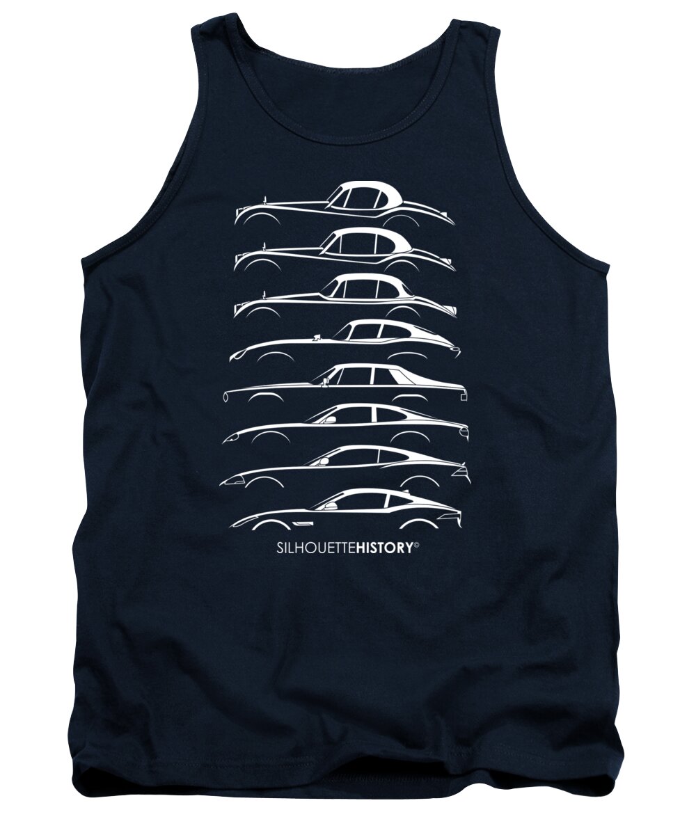 Sports Cars Tank Top featuring the digital art Big Cat Coupe SilhouetteHistory #2 by Gabor Vida