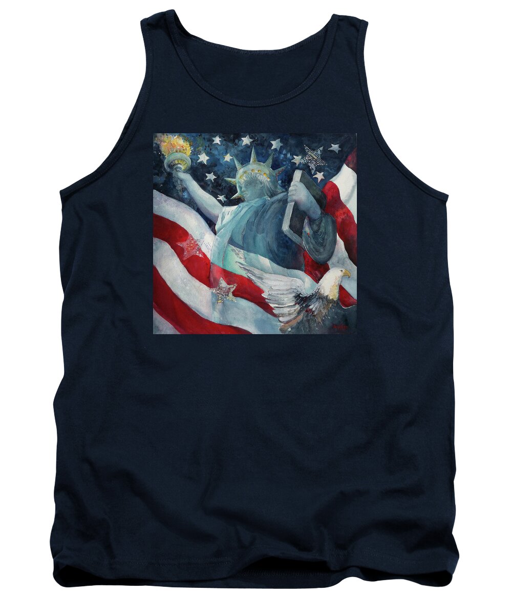 Stars And Stripes Tank Top featuring the painting Enlightenment by Sue Kemp