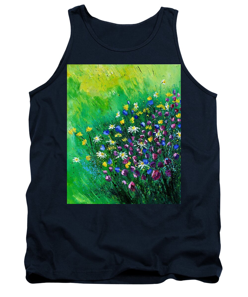 Flowers Tank Top featuring the painting Wild Flowers #4 by Pol Ledent