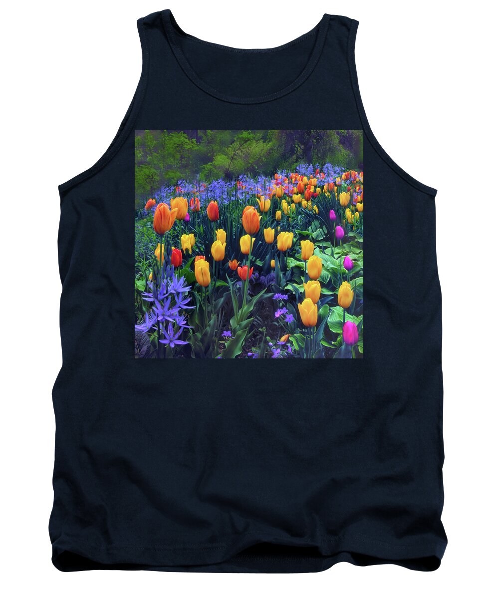 Tulips Tank Top featuring the photograph Procession of Tulips by Jessica Jenney