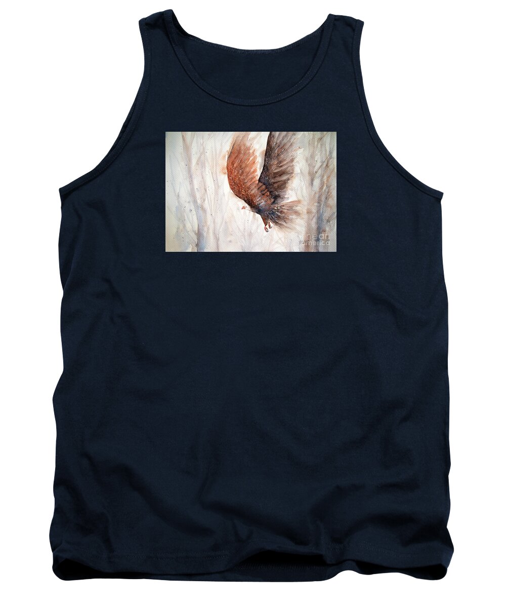 Bald Eagle Tank Top featuring the painting Bald Eagle in Flight by Rebecca Davis