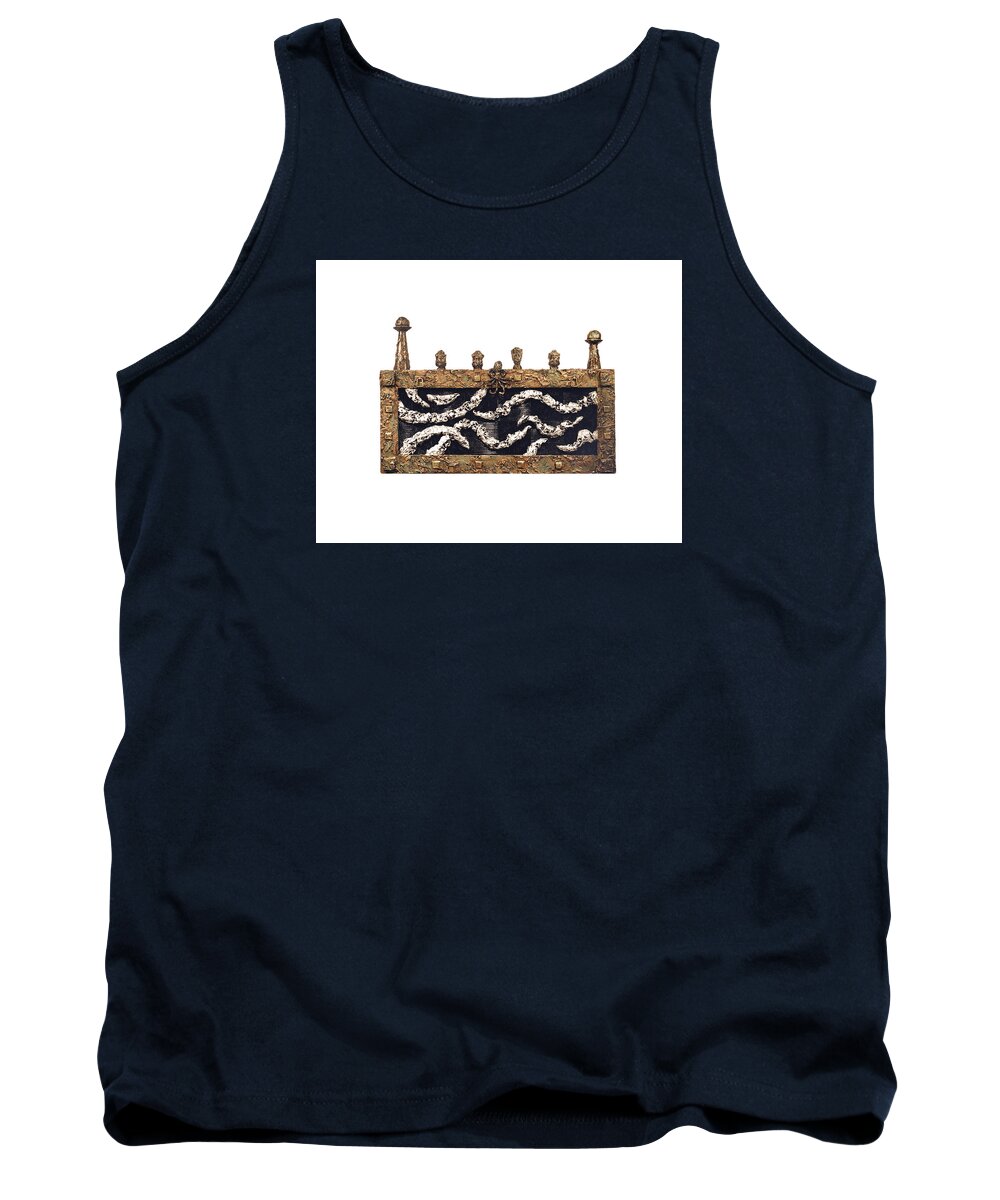 Found Objects Tank Top featuring the mixed media Barrier by Christopher Schranck