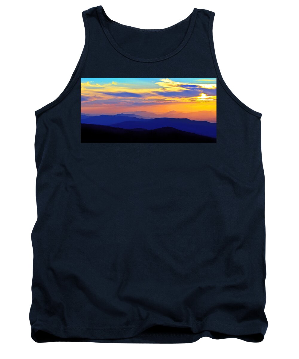 Blue Ridge Parkway Tank Top featuring the photograph Blue Ridge Sunset, Virginia by The James Roney Collection