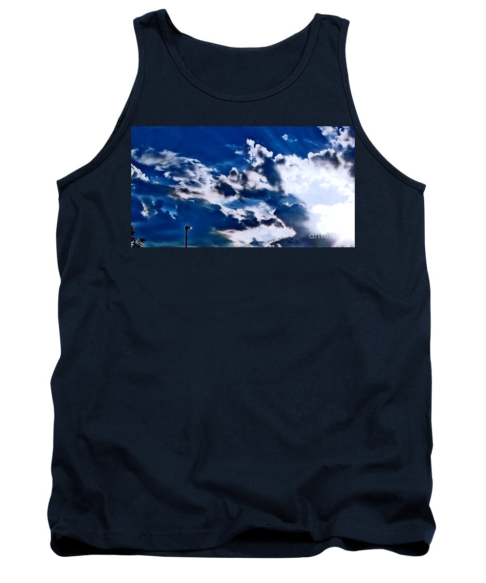 Clouds Tank Top featuring the photograph Blue Sky by Steven Dunn