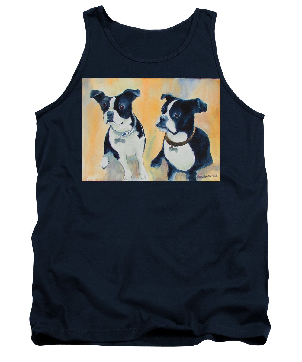 Bull Dogs Tank Top featuring the painting Brothers by Bobby Walters