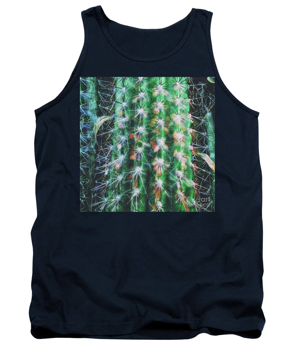 Cactus Tank Top featuring the digital art Cactus Spikes by Davy Cheng