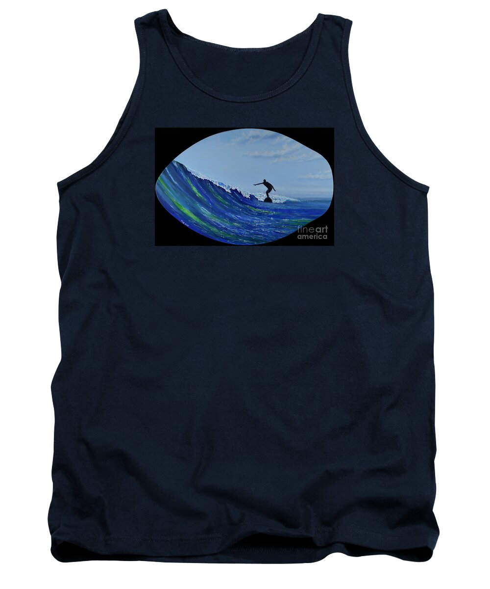 Skimboard Tank Top featuring the painting Catch A Wave by Mary Scott