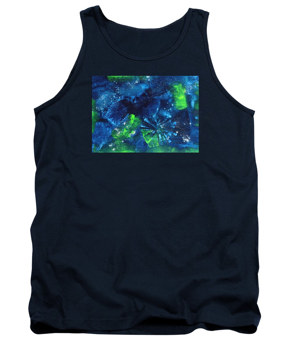 Abstract Tank Top featuring the painting Chasing the Night by Louise Adams