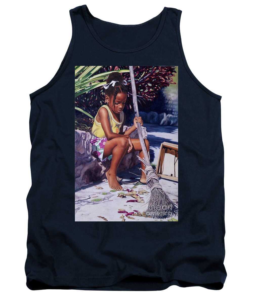 Portrait Tank Top featuring the painting Cinderella II by Nicole Minnis