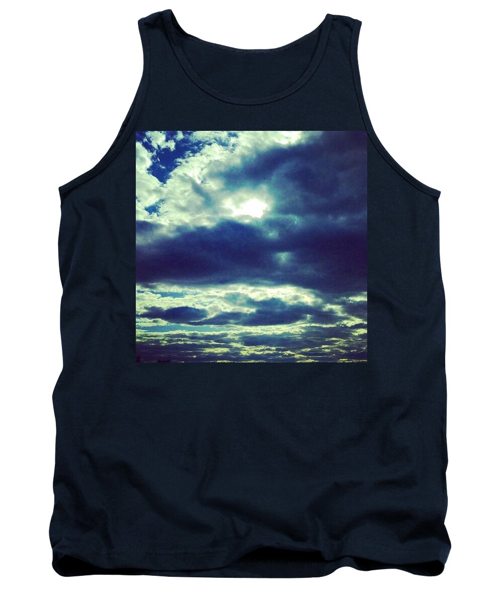Clouds Tank Top featuring the photograph An Overcast Sunset by Kate Arsenault 