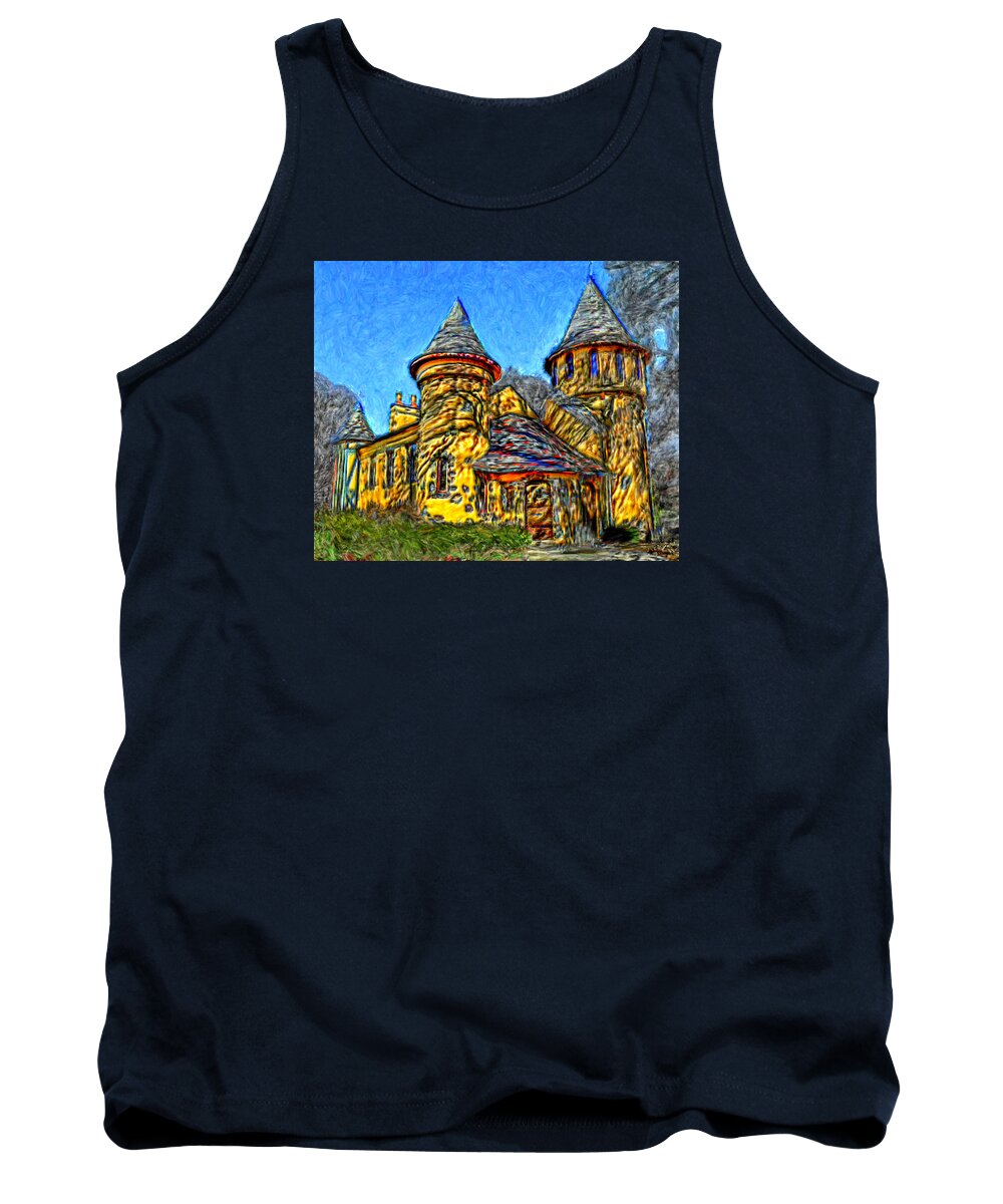 Colorful Tank Top featuring the painting Colorful Curwood Castle by Bruce Nutting