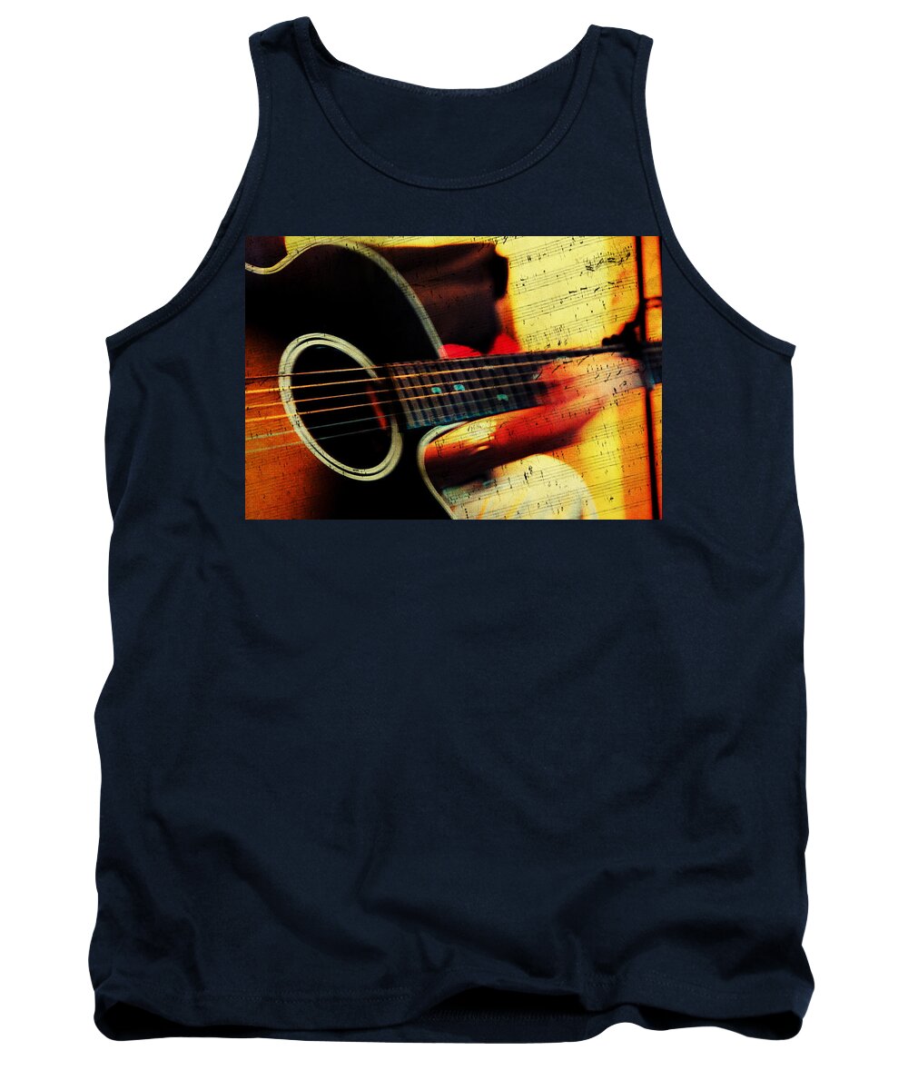 Music Tank Top featuring the photograph Composing Hallelujah. Music from the Heart by Jenny Rainbow