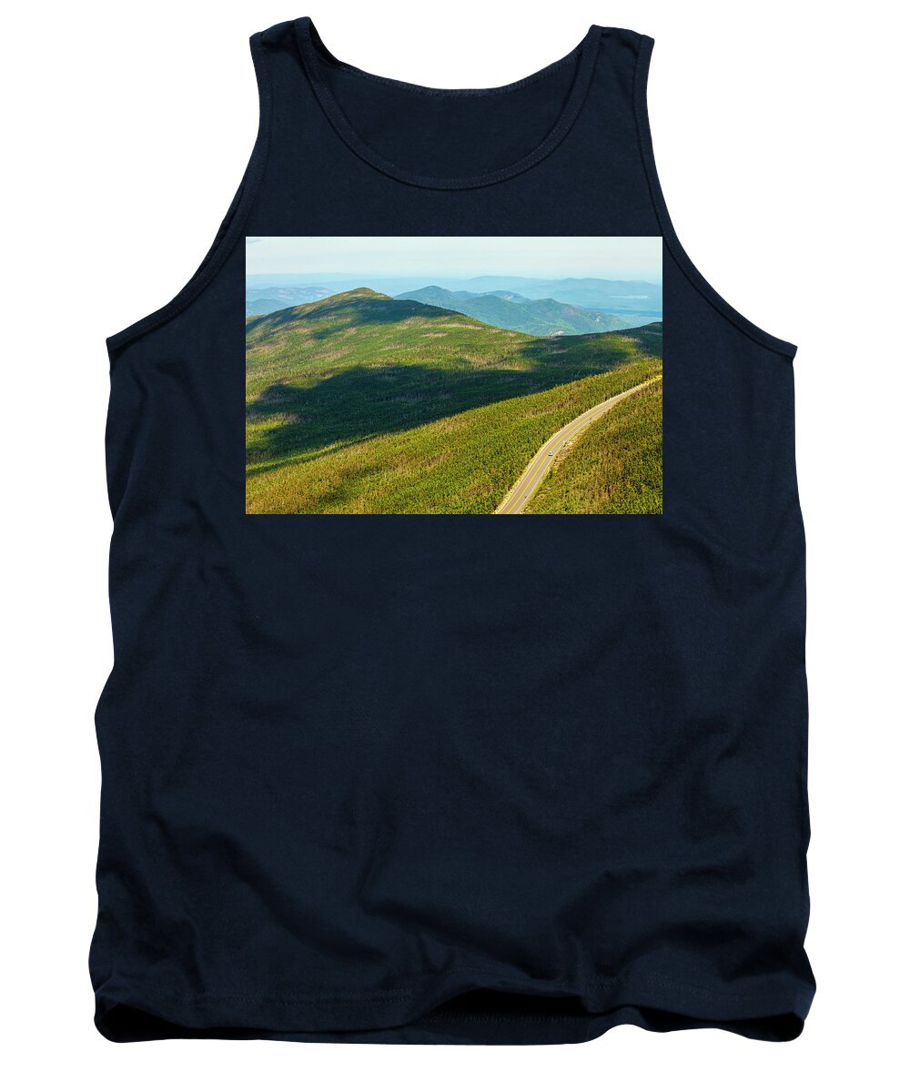 Whiteface Tank Top featuring the photograph Country road to my home whiteface mountain New York by Paul Ge