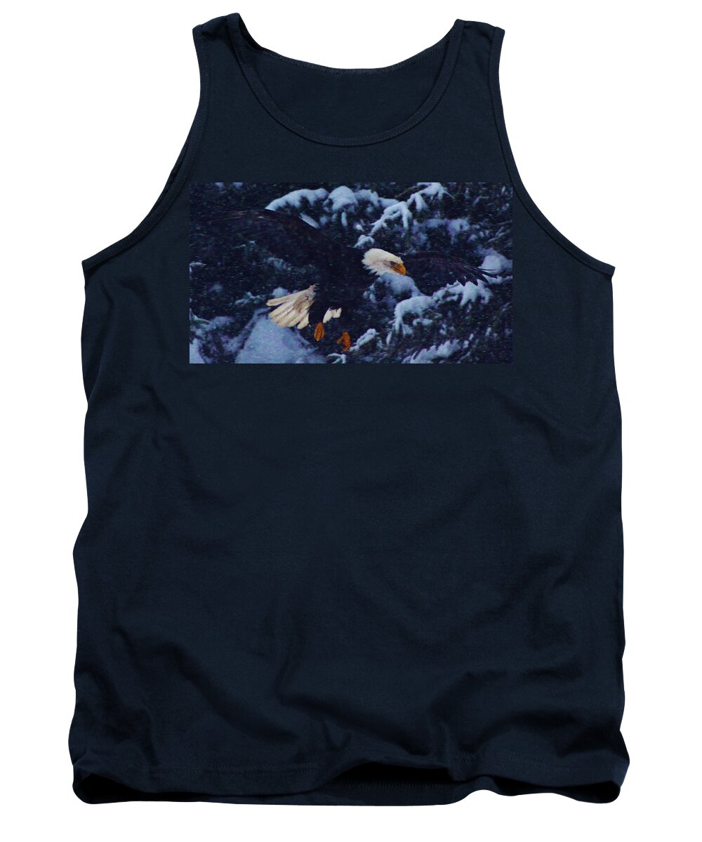 Eagle In The Storm Tank Top featuring the photograph Eagle in the Storm by Lori Child