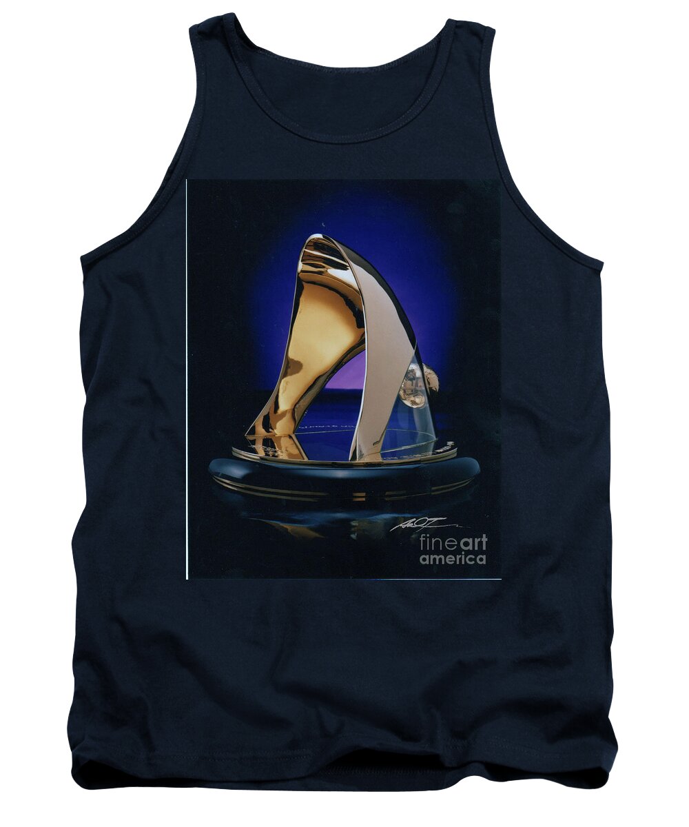 Eaton Tank Top featuring the photograph Eaton Quality Award Sculpture by Dale Turner