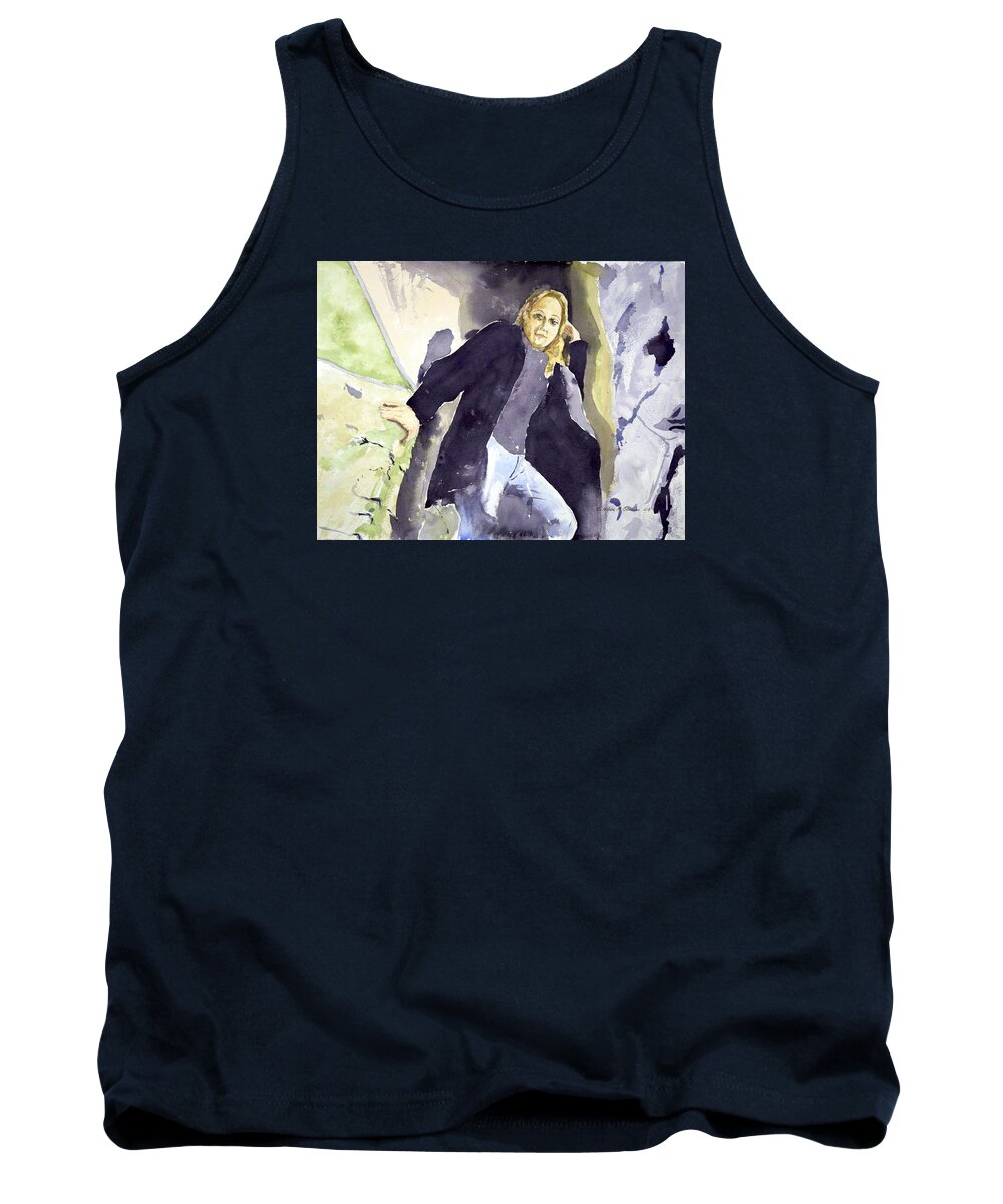  Tank Top featuring the painting Emily the Pirate by Kathleen Barnes