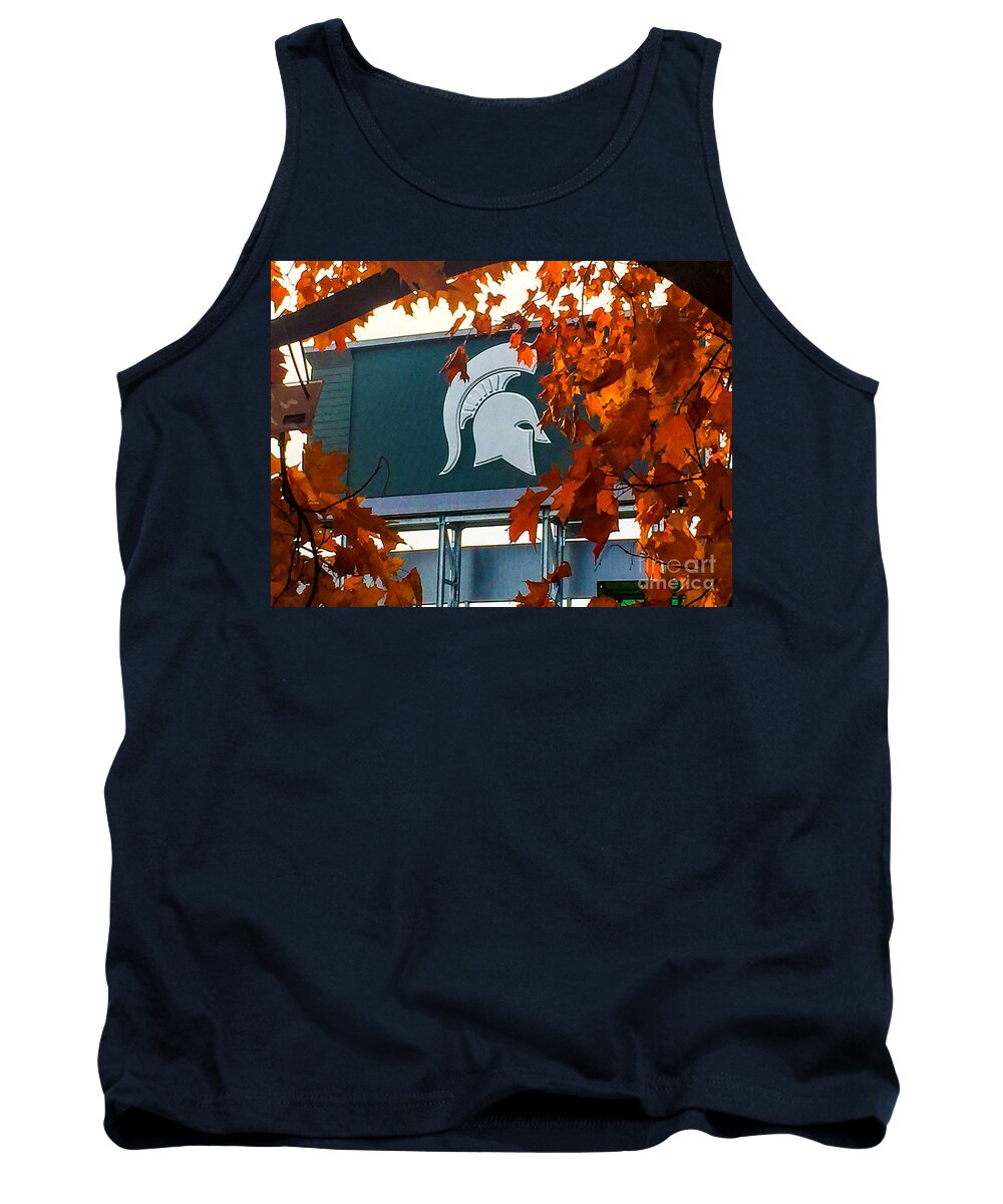 Msu Tank Top featuring the photograph Fall is Football by Joseph Yarbrough