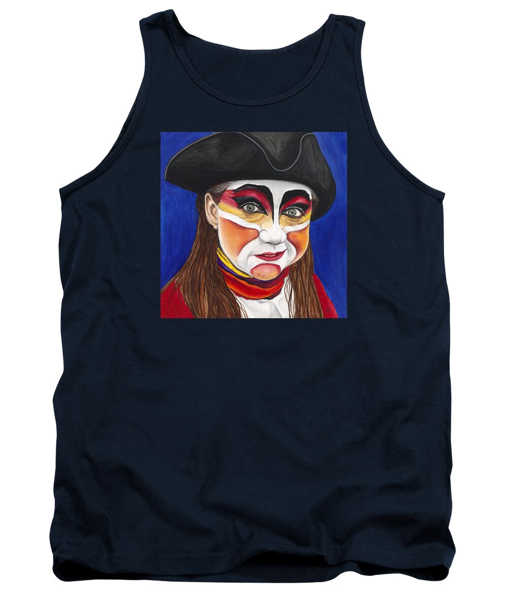 Pirate Tank Top featuring the painting Female Carnival Pirate by Patty Vicknair