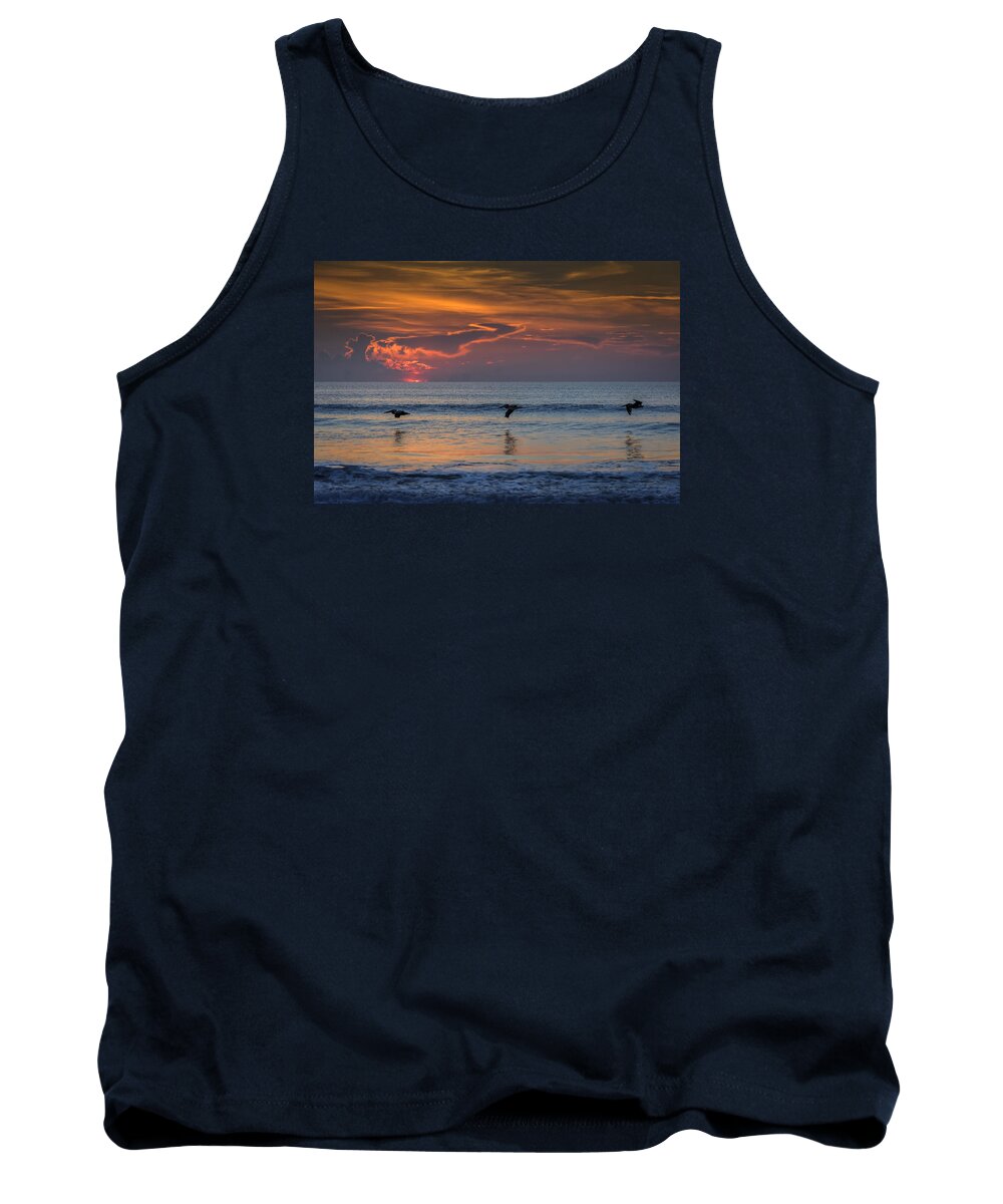 Sunrise Tank Top featuring the photograph First Flight First Light by Steven Sparks