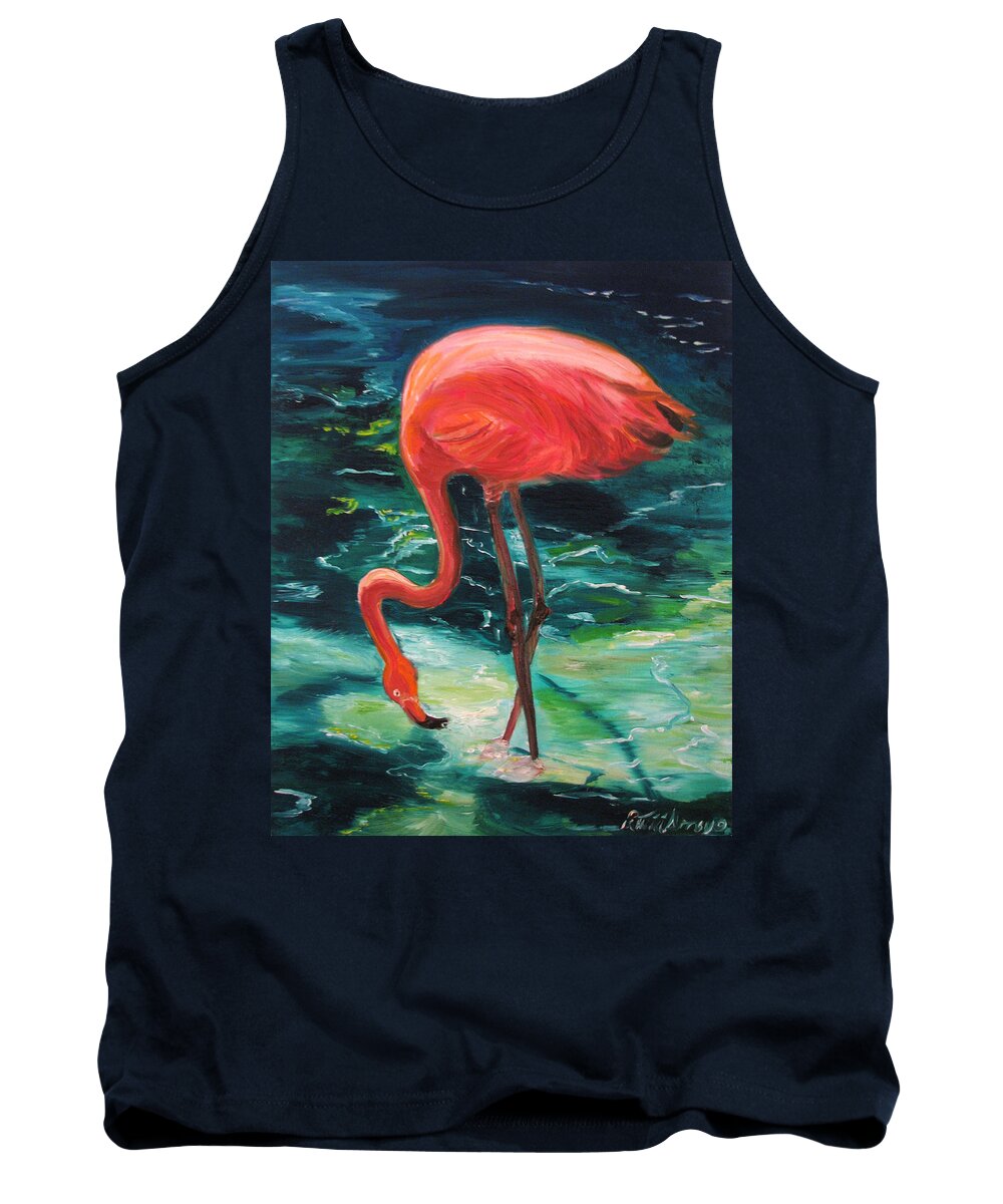 Flamingo Tank Top featuring the painting Flamingo of Homasassa by Patricia Arroyo